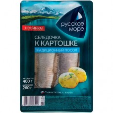 Сельдь Русское Море традиционный посол филе в масле, 400г в магазинах Перекресток