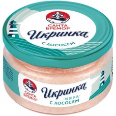 Икра Санта Бремор Икринка с копчёным лососем деликатесная, 160г в магазинах Перекресток