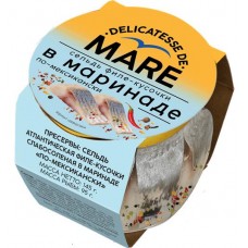 Сельдь атлантическая Балтийский Берег Mare филе-кусочки слабосолёные в маринаде по-мексикански, 145г в магазинах Перекресток