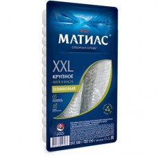 Сельдь атлантическая Матиас XXL отборная филе слабосолёное в масле, 300г в магазинах Перекресток