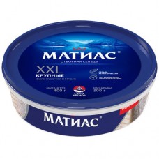 Филе-кусочки сельди Матиас атлантической слабосоленые отборные в масле, 400г в магазинах Перекресток