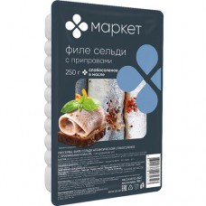 Филе сельди атлантической слабосоленое с приправами в масле Маркет, 250г в магазинах Перекресток