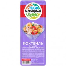 Коктейль из морепродуктов Меридиан Мехико в масле с пряностями, 200г в магазинах Перекресток