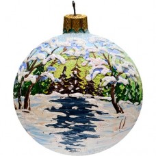 Украшение ёлочное Пейзаж микс шар из стекла, d85мм в магазинах Перекресток