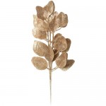 Интерьерное украшение Ветка Золотистая с листиками из полипропилена в наборе 31x10x0.2см, 3шт