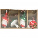 Набор ёлочных украшений Гном Мухомор Маркет, 4шт