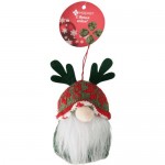Фигурка декоративная Гномик в шапке с рожками Маркет