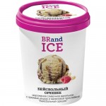 Мороженое сливочное Brand Ice Бейсбольный орешек ванильное с орехами кешью и малиновой прослойкой 9%, 600г