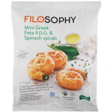 Пирожки спиральные Loniki фило с сыром фета шпинатом и оливковым маслом замороженные, 500г в магазинах Перекресток
