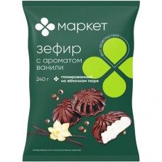 Зефир с ароматом ванили глазированный Маркет, 240г в магазинах Перекресток
