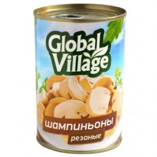 Шампиньоны Global Village, резаные, 400 г в магазинах Пятерочка