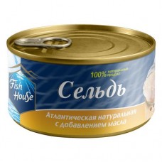 Рыбные консервы стерилизованные. Сельдь атлантическая натуральная c добавлением масла 245г в магазинах Пятерочка