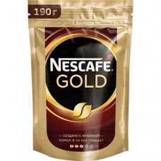 NESCAFE GOLD. НАТУРАЛЬНЫЙ РАСТВОРИМЫЙ СУБЛИМИРОВАННЫЙ КОФЕ С ДОБАВЛЕНИЕМ НАТУРАЛЬНОГО ЖАРЕНОГО МОЛОТОГО КОФЕ 190 гр в магазинах Пятерочка