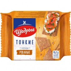 Хлебцы Щедрые тонкие ржаные 170г в магазинах Пятерочка