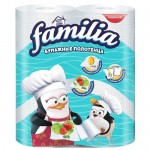 FAMILIA Полотенца бум.бел.2сл.2рул.