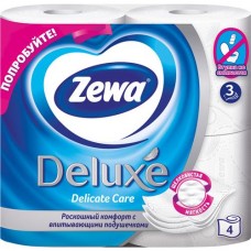 Бумага туалетная Zewa Deluxe Delicate Care 3 слоя 4 рулона в магазинах Пятерочка