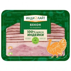 Бекон ИНДИЛАЙТ из индейки вареный 120г в магазинах Пятерочка