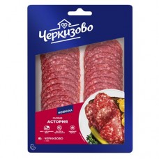 Изделие колбасное мясное сырокопченое полусухое. Колбаса Салями Астория. 85г в магазинах Пятерочка