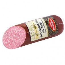 Колбаса варено-копченая Сервелат Владимирский категории В охлажденная Владимирский стандарт 350 гр., шт. в магазинах Пятерочка