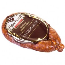 Мясной продукт категории Б, охлажденный. Колбаса полукопченая Краковская 1кг в магазинах Пятерочка