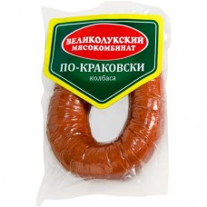 Мясной продукт категории В.Колбасное изделие п/к.Колбаса По-Краковски п/к 300гр черева вак/уп.охл.., ВЕЛИКОЛУКСКИЙ в магазинах Пятерочка