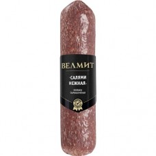 ВЕЛМИТ Колбаса Салями Нежная сырокопченая из мяса птицы фирменного сорта 200г в магазинах Пятерочка