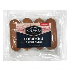 Продукт мясосодержащий. Сардельки Говяжьи оригинальные 0,400 кг Мясная Ферма в магазинах Пятерочка