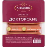Сосиски АТЯШЕВО Докторские из м.пт.вар.1с 500г