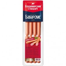 Сосиски Баварские вареные категории В 350г в магазинах Пятерочка