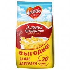 Хлопья Любятово Кукурузные 600г в магазинах Пятерочка
