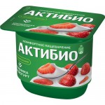 БЗМЖ АКТИБИО Биойогурт обогащенный бифидобактериями с клубникой 2,9% 130г