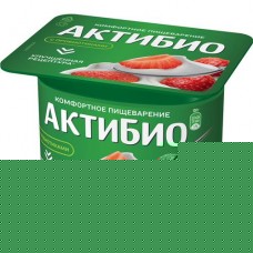 БЗМЖ АКТИБИО Биойогурт обогащенный бифидобактериями с клубникой 2,9% 130г в магазинах Пятерочка