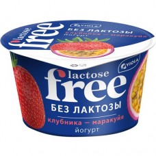 БЗМЖ Йогурт VIOLA Free Клубника-Маракуйя безлактозный с наполнителем 2,7% 180г в магазинах Пятерочка