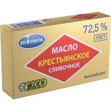 Масло Экомилк сливочное Крестьянское 72.5% 180г в магазинах Пятерочка