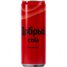 Напиток безалкогольный сильногазированный ароматизированный Кола без сахара Добрый 0,25л ЖБ в магазинах Пятерочка