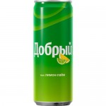 Напиток безалкогольный сильногазированный ароматизированный со вкусом  Лимон - Лайм  Добрый 0.25л ЖБ