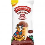 Мороженое Сарафаново Пломбир Шоколадный в стаканчике 15% 90г