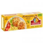 ЛОЖКАРЕВЪ Котлеты  Куриные  в панировке, п/ф из мяса птицы рубл., форм., глуб/зам.,400г