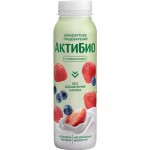 БЗМЖ Биойогурт АКТИБИО обогащенный бифидобактериями с яблоком клубникой и черникой 1,5% 260г