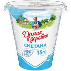 Сметана Домик в деревне, 15%, 300 г в магазинах Пятерочка