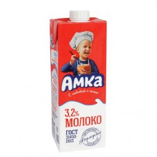 Молоко Амка, ультрапастеризованное, 3,2%, 1000 г в магазинах Пятерочка