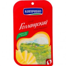 Сыр порционированный Голландский с м.д.ж. в сухом веществе 45 %, ТМ Киприно 125 г слайсерная нарезка 12 шт в магазинах Пятерочка