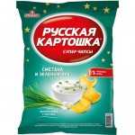 Чипсы картофельные  Русская картошка  со вкусом сметаны и лука 80 гр