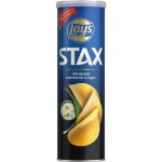 Картофельные чипсы Lay's Stax со вкусом Нежная Сметана и лук 140г