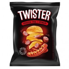 TWISTER КАРТОФЕЛЬ ХРУСТЯЩИЙ Со вкусом колбасок гриль с горчицей 150г в магазинах Пятерочка