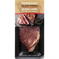 Мираторг Стейк Пеппер из мраморной говядины,полуфабрикат мясной мелкокусковой бескостный, категории А, охлажденный 0,26 кг в магазинах Пятерочка