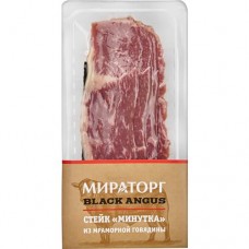 Стейк Минутка из мраморной говядины охл. DF 0,19кг*61,14кг Black Angus Мираторг Брянск РОССИЯ в магазинах Пятерочка