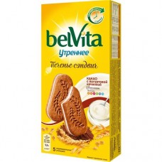 Печенье Belvita Утреннее со злаками какао и йогуртовой начинкой 253г в магазинах Пятерочка
