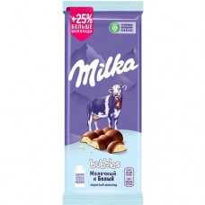 Шоколад MILKA молочный с белым пористым шоколадом 95г в магазинах Пятерочка