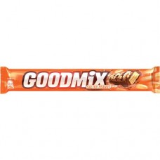 GOODMIX SALTED PEANUT taste. Конфета со вкусом соленого арахиса, с хрустящей вафлей, декорированная. 46г в магазинах Пятерочка